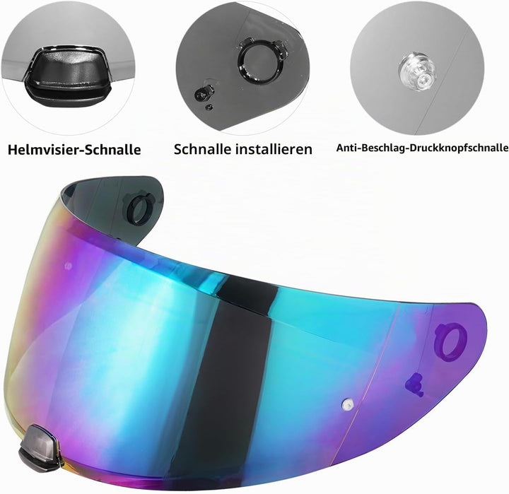 Visier Helm für Hjc i70 i10 HJ-31,Motorradhelm Visier,Motorrad Windschutz Helm Objektiv Visier,Vollg