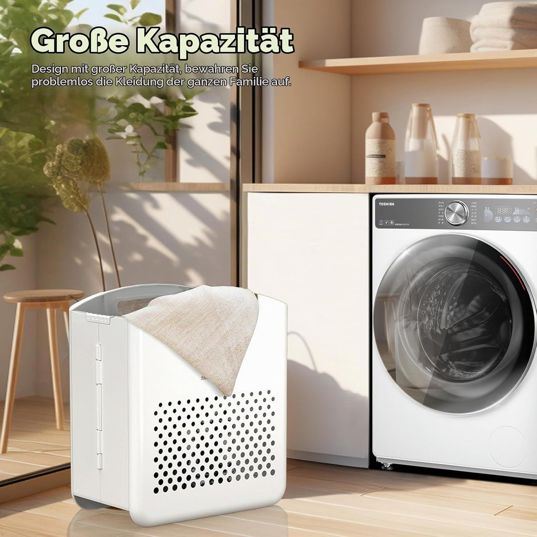 Wäschekörbe Faltbar, Wandmontage 27 Liter Wäschesammler mit Griff, Robust Plastik Material Wäschekor