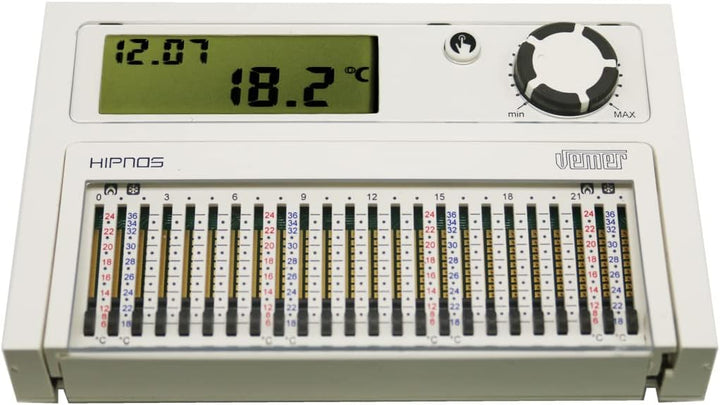 VEMER VE013900 HIPNOS Wandthermostat mit durch Steckreiter, Tagesprogrammierung, Batteriebetrieben,