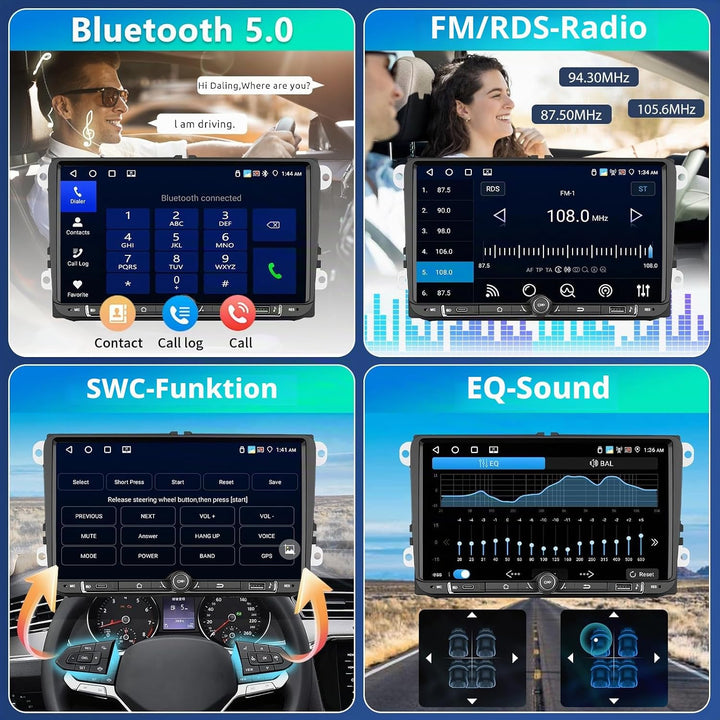 4GB+64GB Autoradio mit Type-C GPS Navi für VW Passat B6 T5 Golf 5 6 Polo Tiguan 6R T5 Jetta Seat Sko