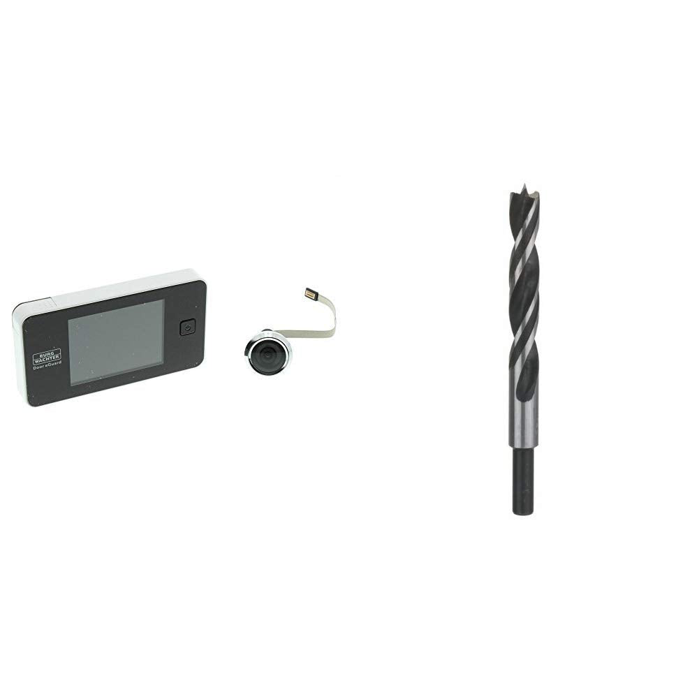 Burg Wächter Door eGuard DG 8100 elektronischer Türspion & Bosch Professional Holzspiralbohrer (Ø 14