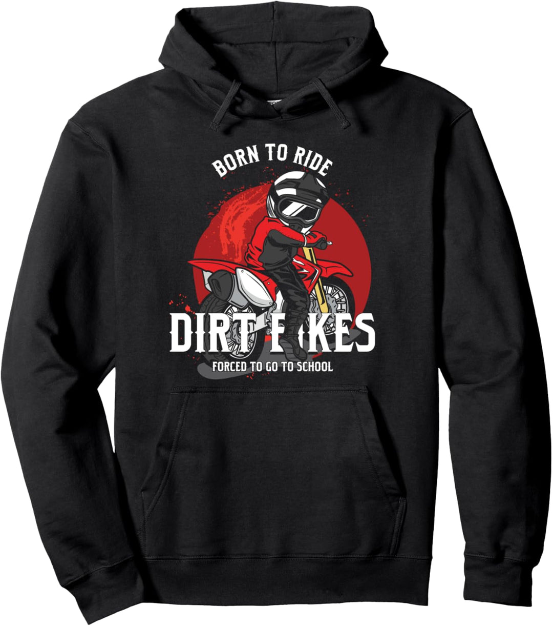 Geboren Um Zu Fahren Gezwungen Zur Schule Zu Gehen Motorrad Pullover Hoodie