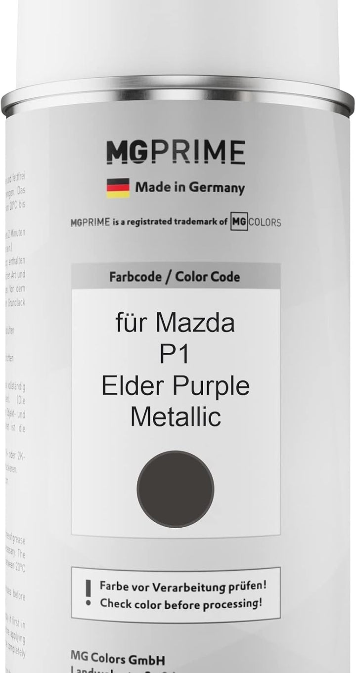 MG PRIME Autolack Sprühdosen Set für Mazda P1 Elder Purple Metallic Basislack Klarlack Spraydose 400