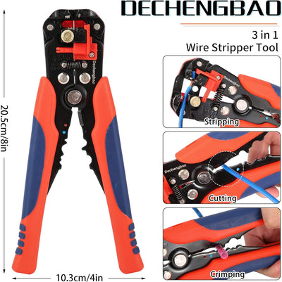 Dechengbao Crimping Tool For Heat Shrink Connectors Set with 200PCS (0.5-6mm²) Marine Grade Heat Shr