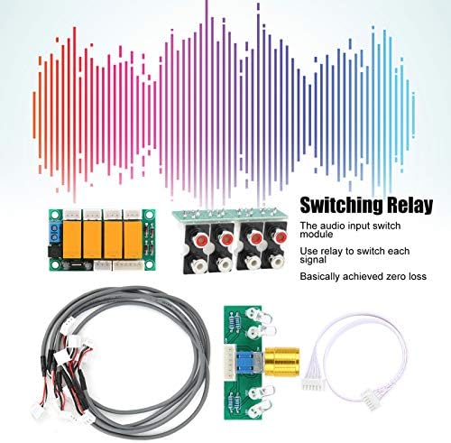 LiebeWH Audioeingangsschaltermodul, 4-Wege-Signalauswahlverstärkerrelais DC 7V-30V, AC 6V-20V