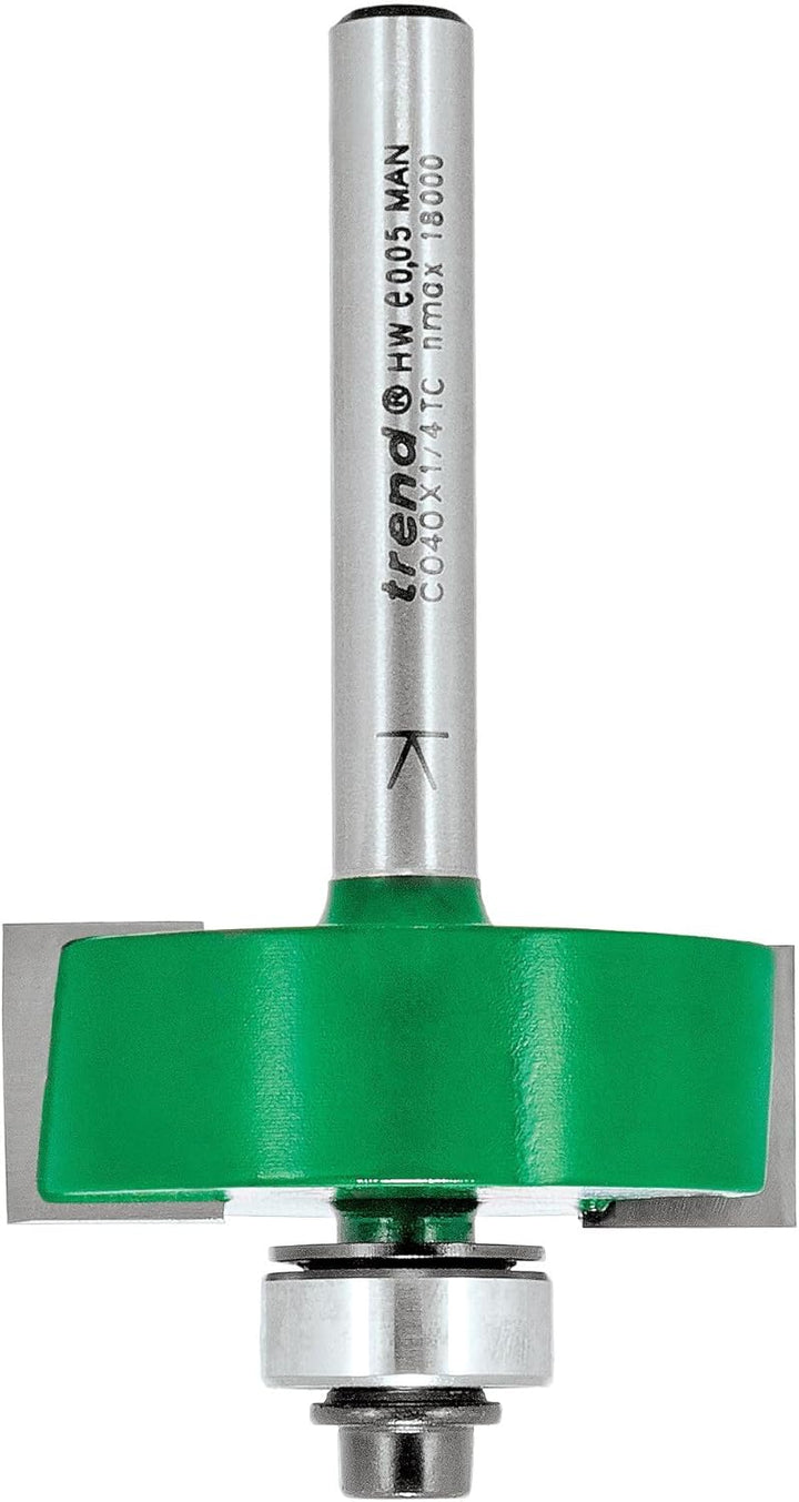 Trend CraftPro Fräser-Bit, 1/4-Zoll-Schaft, 12,7 mm Schnittlänge und 35 mm Schnittdurchmesser, Wolfr