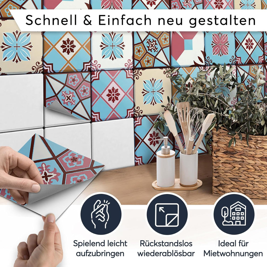 CREATISTO Klebefliesen Stickerfliesen Fliesenfolie - Hochwertige Sticker Aufkleber für Wandfliesen I
