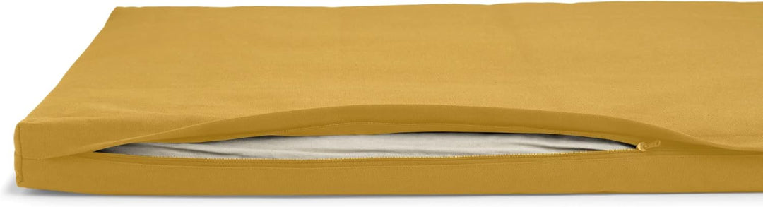 basaho Zabuton Meditationsmatte | Biobaumwolle | Füllung aus recycelter Wollfaser Senfgelb, Senfgelb