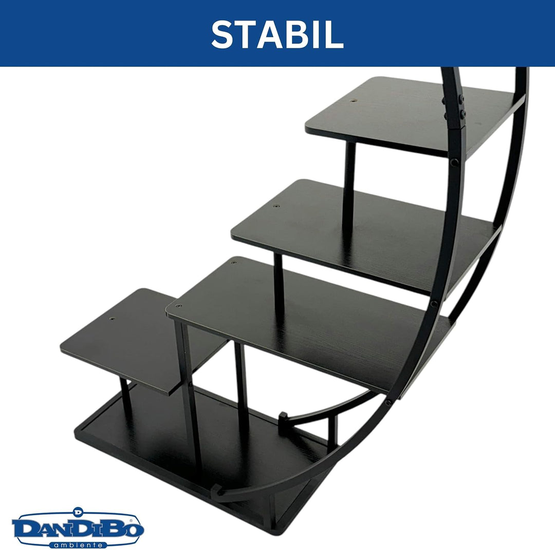 DanDiBo Blumenregal indoor 170 cm Hoch Metall Schwarz Halbrund 96585 Blumentreppe Gross Rund Pflanze