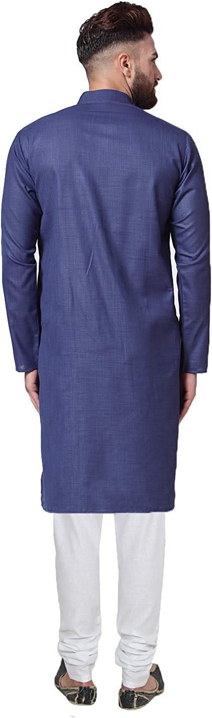 Royal Kurta Angarakha Herren Pyjama-Set aus Baumwolle 53 Marineblau, 53 Marineblau