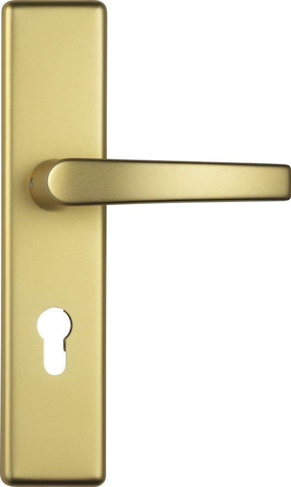 ABUS Tür-Schutzbeschlag KLZS714 F3 mit Zylinderschutz eckig, 08426 Wechselgarnitur F3 Messing, Wechs