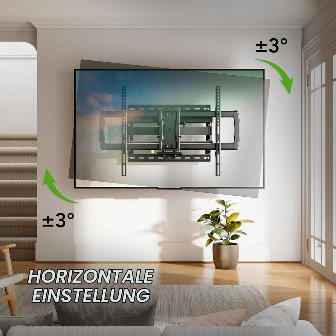 AX WABER TV Wandhalterung für 32-85 Zoll Bildschirme bis zu 60kg, Wandhalterung Fernseher Schwenkbar