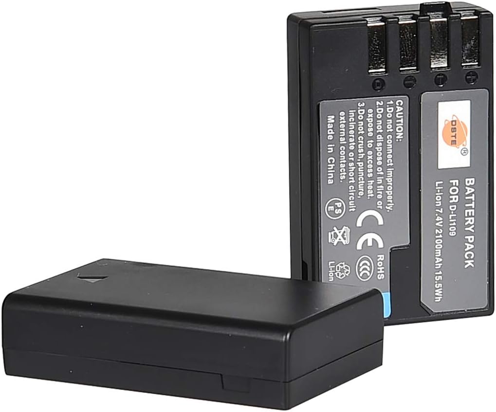 DSTE®（2 Pack）Ersatz Batterie und DC112E Reise Ladegerät Compatible für Pentax D-Li109 K-R K-30 K-50