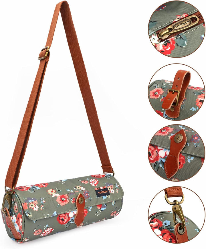 Tourbn Tourbon Fahrradtasche für Lenker, wasserdicht, Blumenmuster, T-LP00058-FL, 27*13 cm Grün (Blu