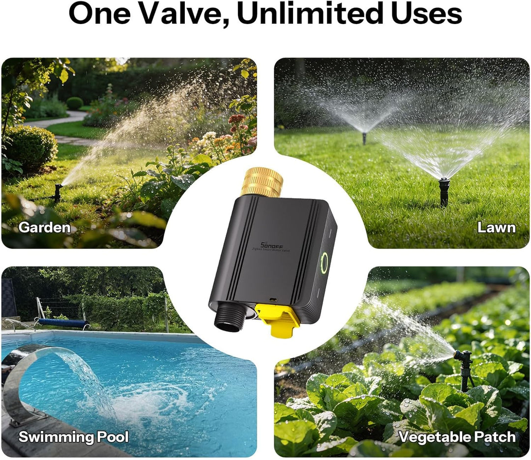 SONOFF SWV-ZNE Hydro ONE Lite Bewässerungscomputer Zigbee, Sprinkler-Timer mit Messinganschluss, Wet