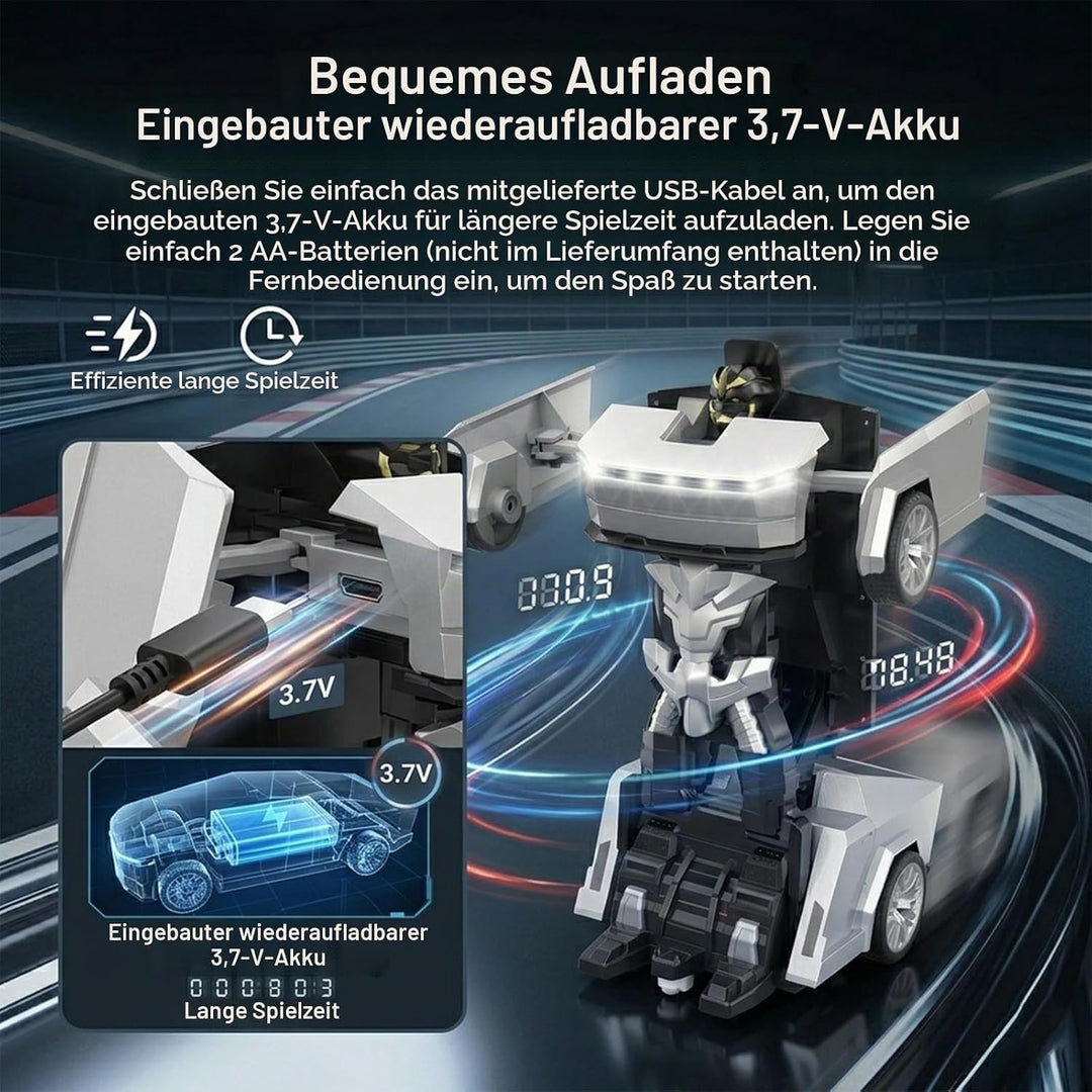 2-in-1 Cyber RC Auto Transformer Roboter – EIN-klick Verformung, 360° Rotation Drift, 2.4G Hz Mehrsp