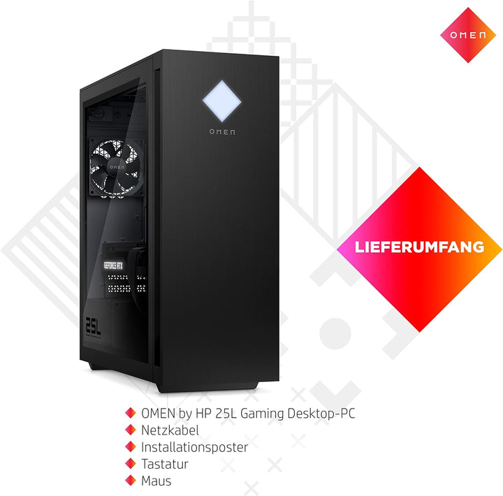 HP Gaming PC, Intel Core i7-13700F, 32 GB DDR5 RAM, 1 TB SSD + 1 TB HDD, NVIDIA GeForce RTX 4070 Ti,