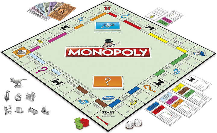 Monopoly Classic Brettspiel mit neuen General Fondkarten ab 8 Jahren Niederländische Fassung