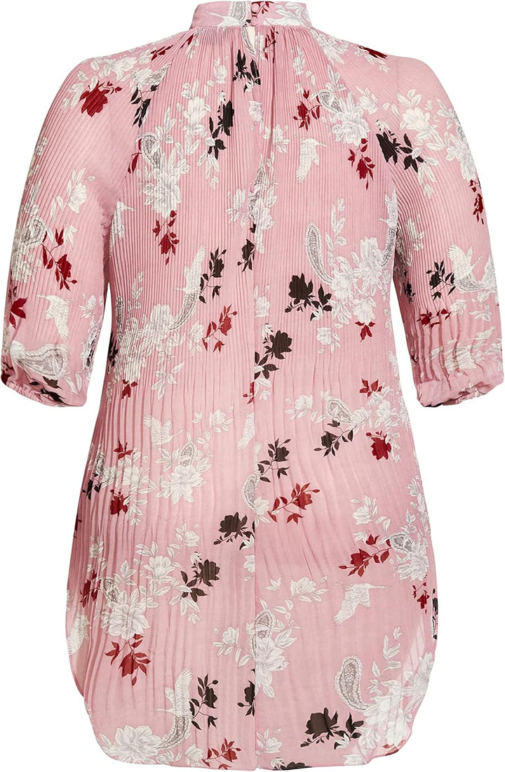 CITY CHIC Damen Übergrösse Top Fly Away Hi Lo Klassisches Hemd 48 Grosse Grössen Eisrosa Fly Away, 4