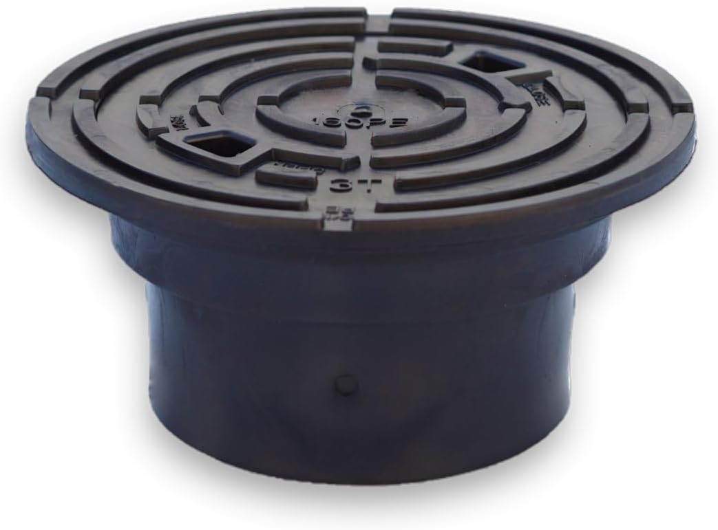 Varile DN160-DN200 Kontrollschachtdeckel Adapter Schwarz Rohrkappe, Deckel für Steigrohr, Schwarz
