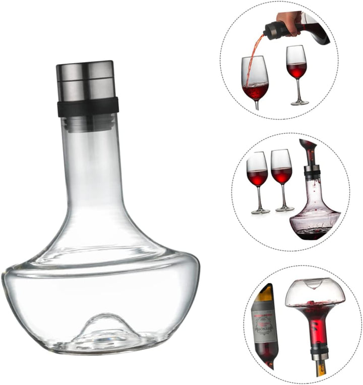 Zerodeko Glas-weinkaraffe Transparent Dekantierer für Wein Haushaltskaraffe aus Robustem Glas für Ro
