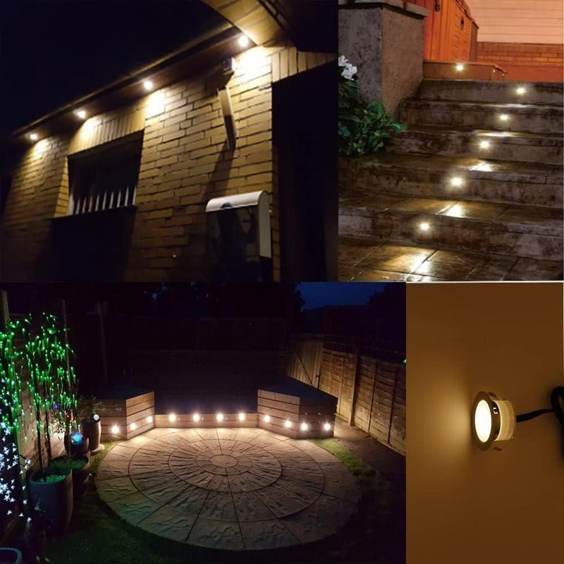 LED Deckenstrahler Einbauleuchte, 10er Spotlight Bodeneinbauleuchte (warmweiss) wasserdicht IP67 1W