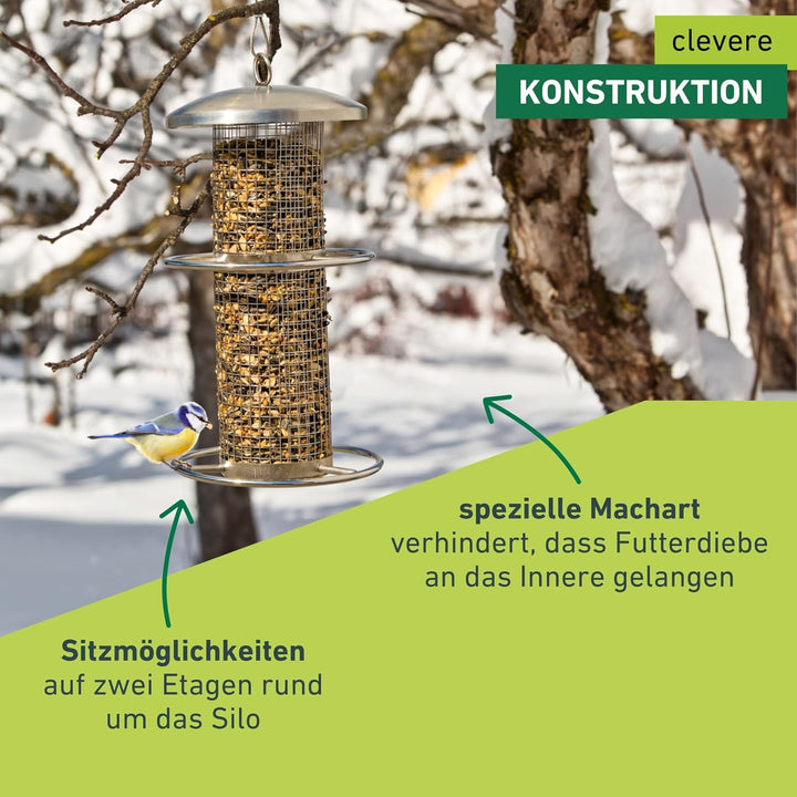 Windhager Vogelfuttersilo Pick-Up, Vogelhaus, Futterhaus für Vögel, Vogelhäuschen, Vogelfutterstatio
