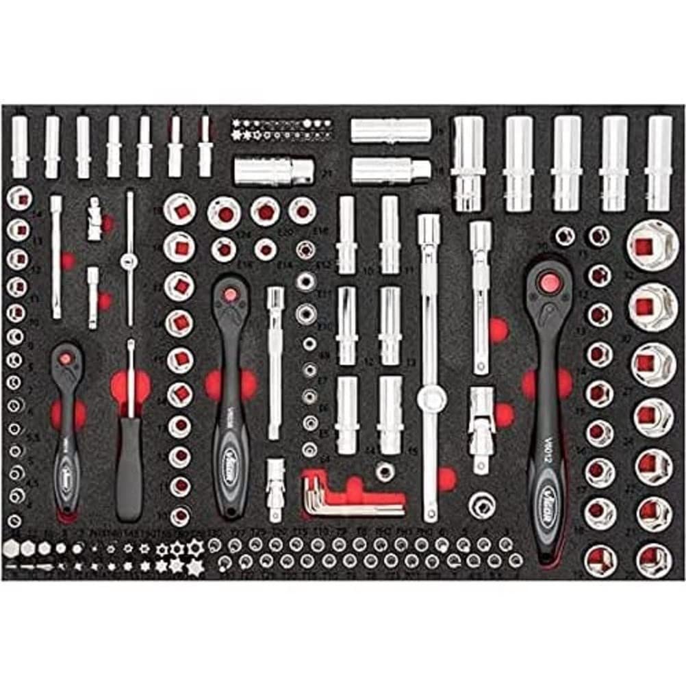 Vigor Steckschlüssel-Werkzeug-Satz, Innenvierkant Antrieb 6,3 mm-1/4 Zoll, 10 mm-3/8 Zoll und 12,5 m