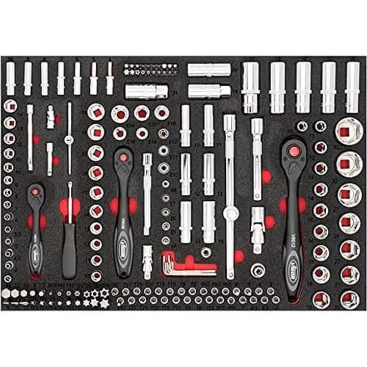 Vigor Steckschlüssel-Werkzeug-Satz, Innenvierkant Antrieb 6,3 mm-1/4 Zoll, 10 mm-3/8 Zoll und 12,5 m