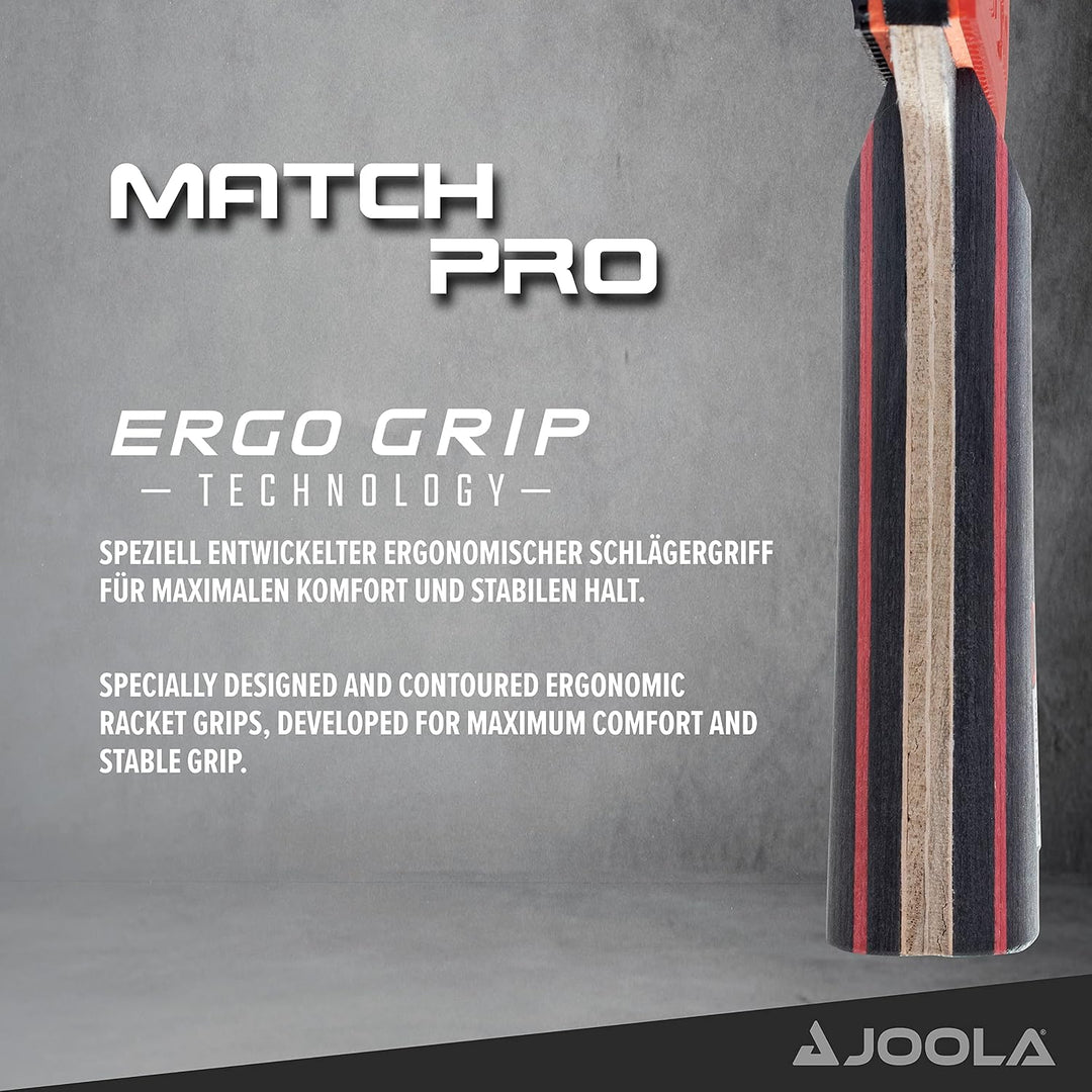 JOOLA Tischtennis Set Duo PRO 2 Tischtennisschläger + 3 Tischtennisbälle + Tischtennishülle, rot/sch