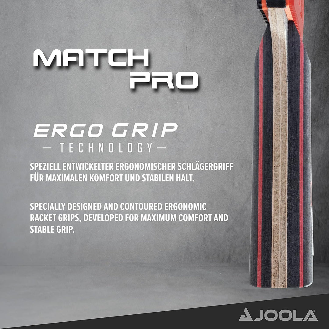 JOOLA Tischtennis Set Duo PRO 2 Tischtennisschläger + 3 Tischtennisbälle + Tischtennishülle, rot/sch