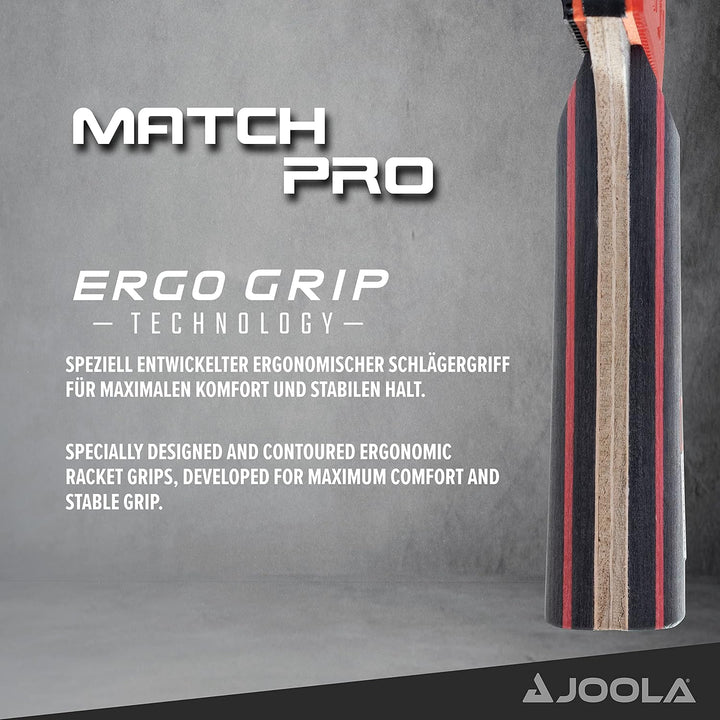 JOOLA Tischtennis Set Duo PRO 2 Tischtennisschläger + 3 Tischtennisbälle + Tischtennishülle, rot/sch
