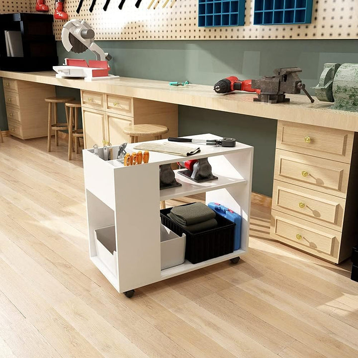 Mondeer Aktenschrank, Büroschrank mit Verstellbaren Trennwänden und Universalrädern Modern Einfach f