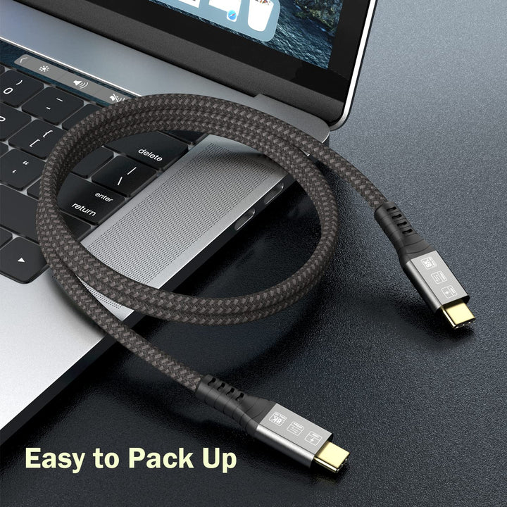 Angusplay USB C Thunderbolt 4 Kabel 40Gbps, USB4 Geflochtene Kabel, 8K 60Hz Video, 100W TB4 Kabel Ko