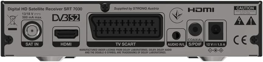 STRONG SRT 7030 Digitaler HD-Satelliten Receiver FTA | Display | HDMI | Scart |Unicable, SRT 7030