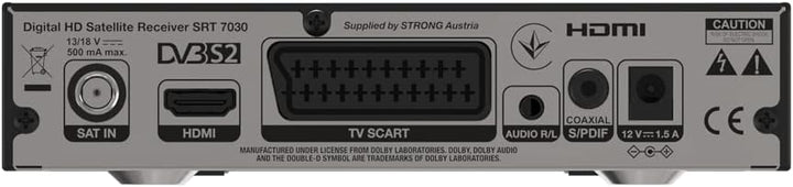 STRONG SRT 7030 Digitaler HD-Satelliten Receiver FTA | Display | HDMI | Scart |Unicable, SRT 7030