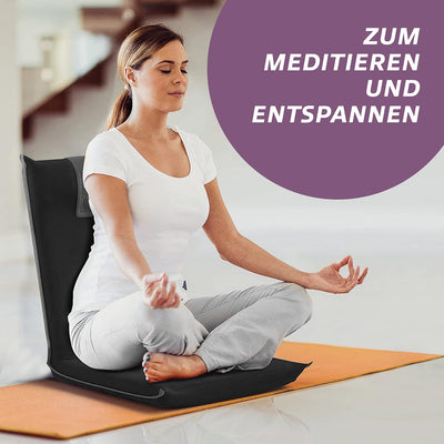 bonVIVO Bodenstuhl mit Rückenlehne Easy II - Ideal als Sitzkissen & Outdoor-Klappsessel für Meditati