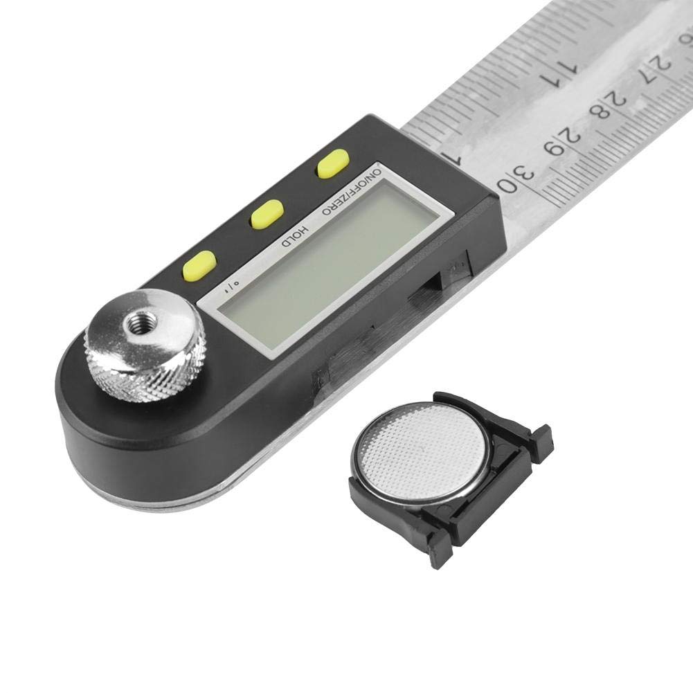 Digitales Winkelmesser Lineal, 0-300 mm Elektronisches Winkelsuchlineal aus Edelstahl, Digitales Gon