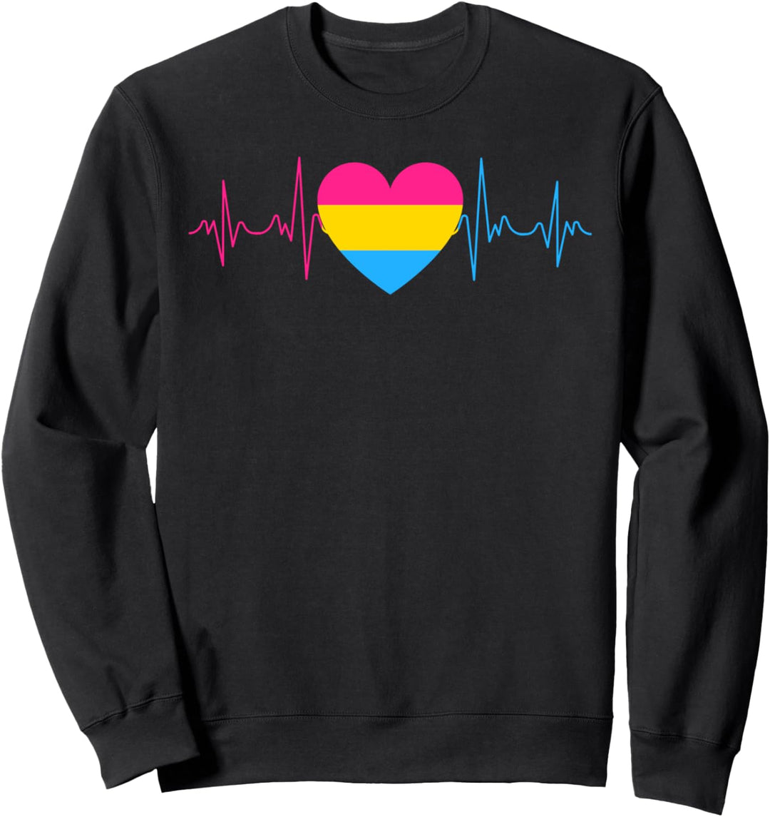 Pansexual Heartbeat Pan Pride Geschenk Sweatshirt