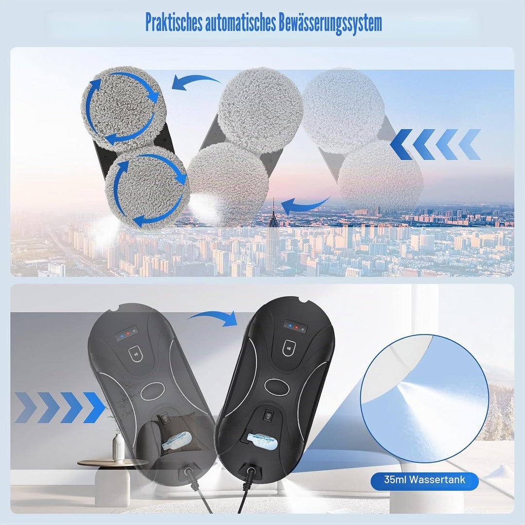Fensterputzroboter Automatischer Fensterreinigungsroboter Fensterroboter Mit Wasserstrahl,Automatisc