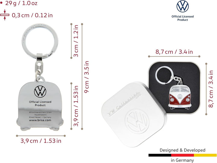 BRISA VW Collection - Volkswagen Emaillierter Metall Schlüssel-Anhänger-Ring Schlüsselbund-Accessoir