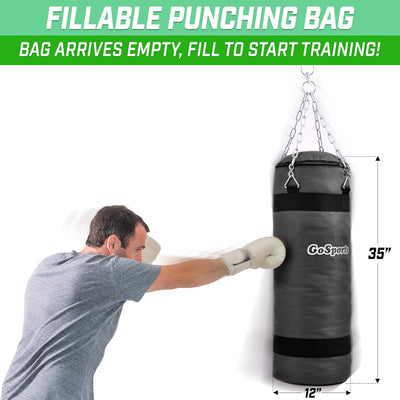 GoSports Unisex-Erwachsene MA-PUNCHBAG-01-GRAY Befüllbarer Boxsack Trainingshilfe-ideal für Boxen, M