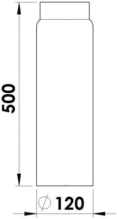 FIREFIX R130/5 Ofenrohr aus 2 mm starken Stahl (Rauchrohr) in 130 mm Durchmesser, für Kaminöfen und
