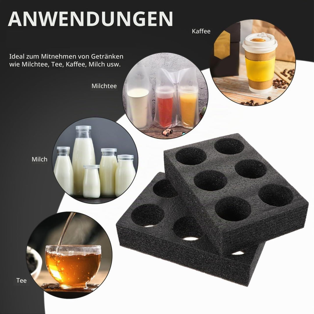 HEMOTON Becherhalter Schaumstoff 29.50X10.00X6.50Cm Tassenständer Für Milchtee Kaffee to-Go Getränke