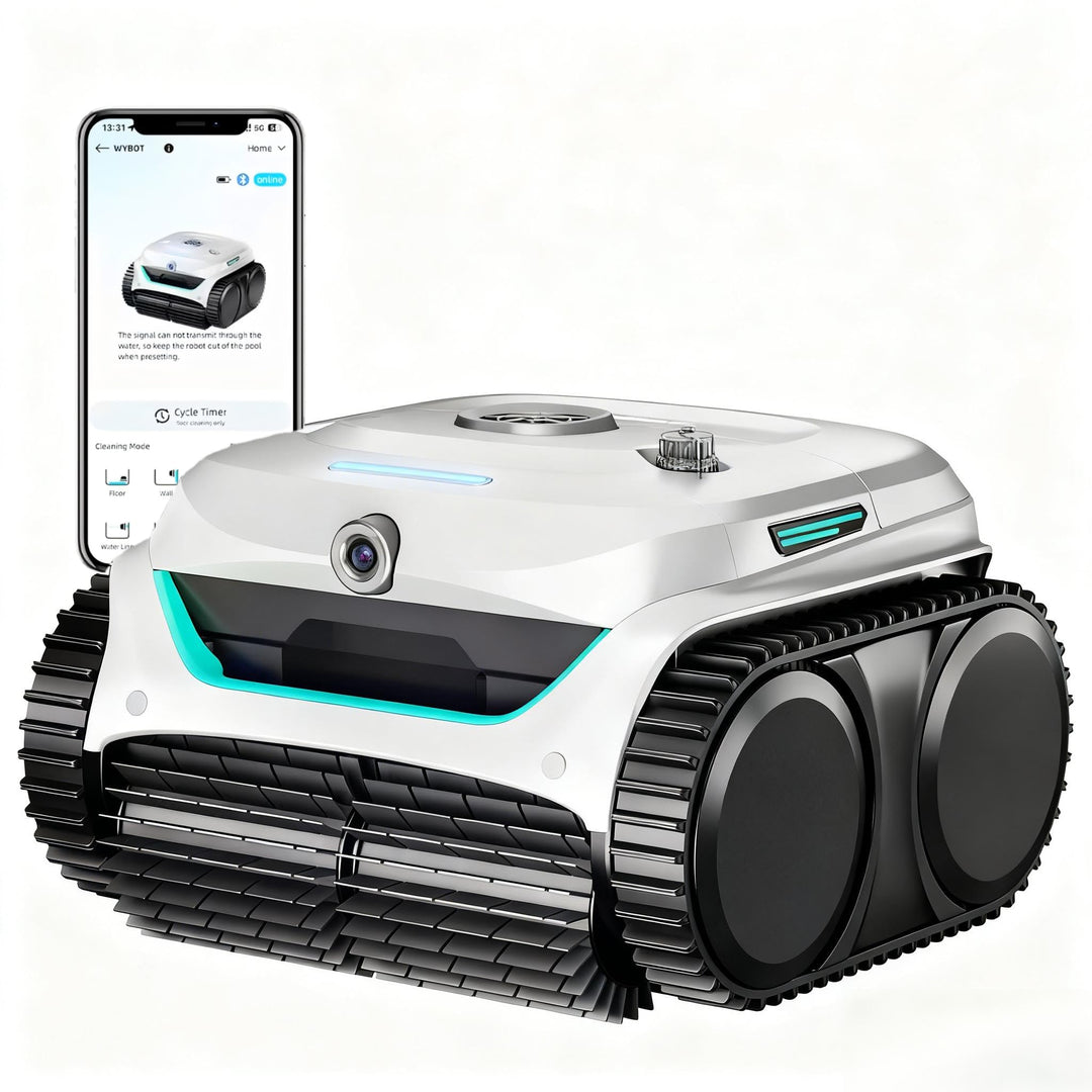 (Neues Modell) WYBOT C2 Vision-A Kabelloser Poolroboter Akku mit KI-Kamera, 8 Modi, starker Saugkraf
