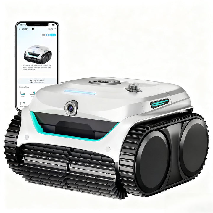 (Neues Modell) WYBOT C2 Vision-A Kabelloser Poolroboter Akku mit KI-Kamera, 8 Modi, starker Saugkraf