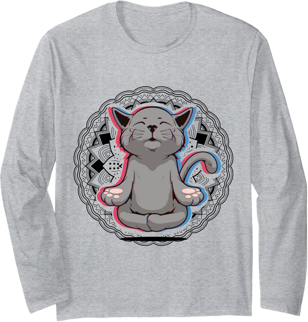 Acro Vinyasa Hatha Yoga Katze Meditation Mann Frau Geschenk Langarmshirt