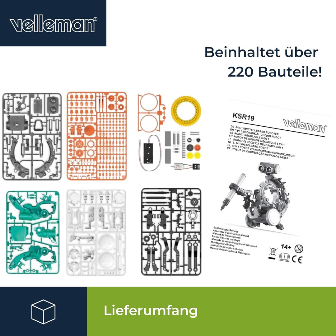 Velleman 5-In-1 Mechanical Coding Robot