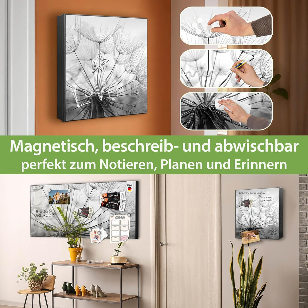banjado Grosser Schlüsselkasten Metall - Schlüsselbox 30x30cm mit 32 Haken - Schlüsselkasten modern