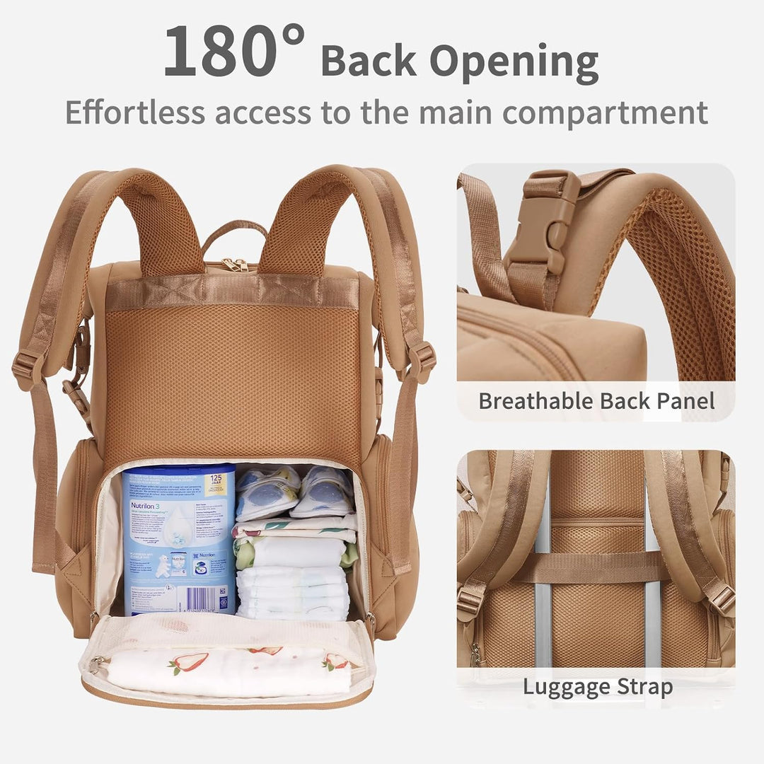 CEI-CEI Neopren Wickelrucksack Grosse Wickeltasche für Neugeborene, wasserdichter Reise-Rucksack für